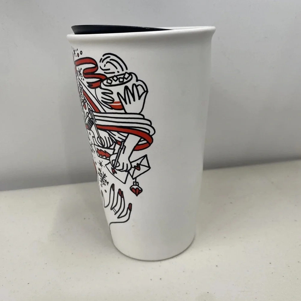 Starbucks Holiday Christmas Tumbler 12oz 2017 Red Dot Mug Coffee Cup Travel - Picture 2 of 5